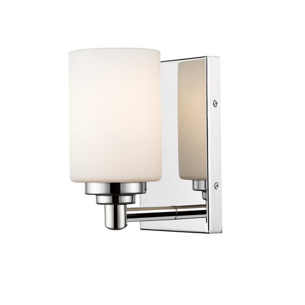 Z-Lite Soledad 1 Light Wall Sconce, Chrome & White 485-1S-CH